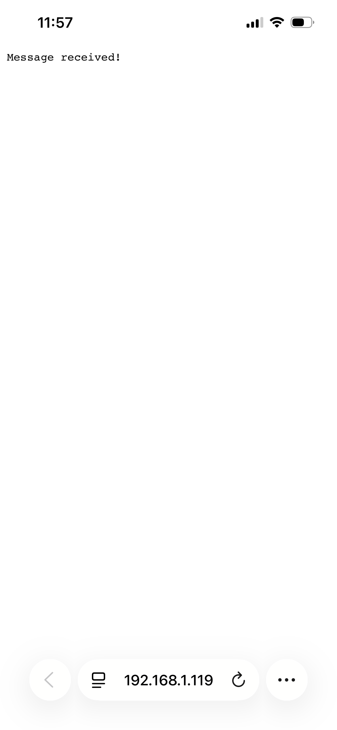 iPhone showing message received screen